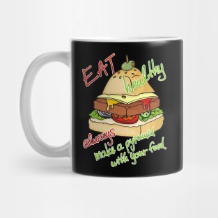 Healthy Eating Burger Pyramid Mug